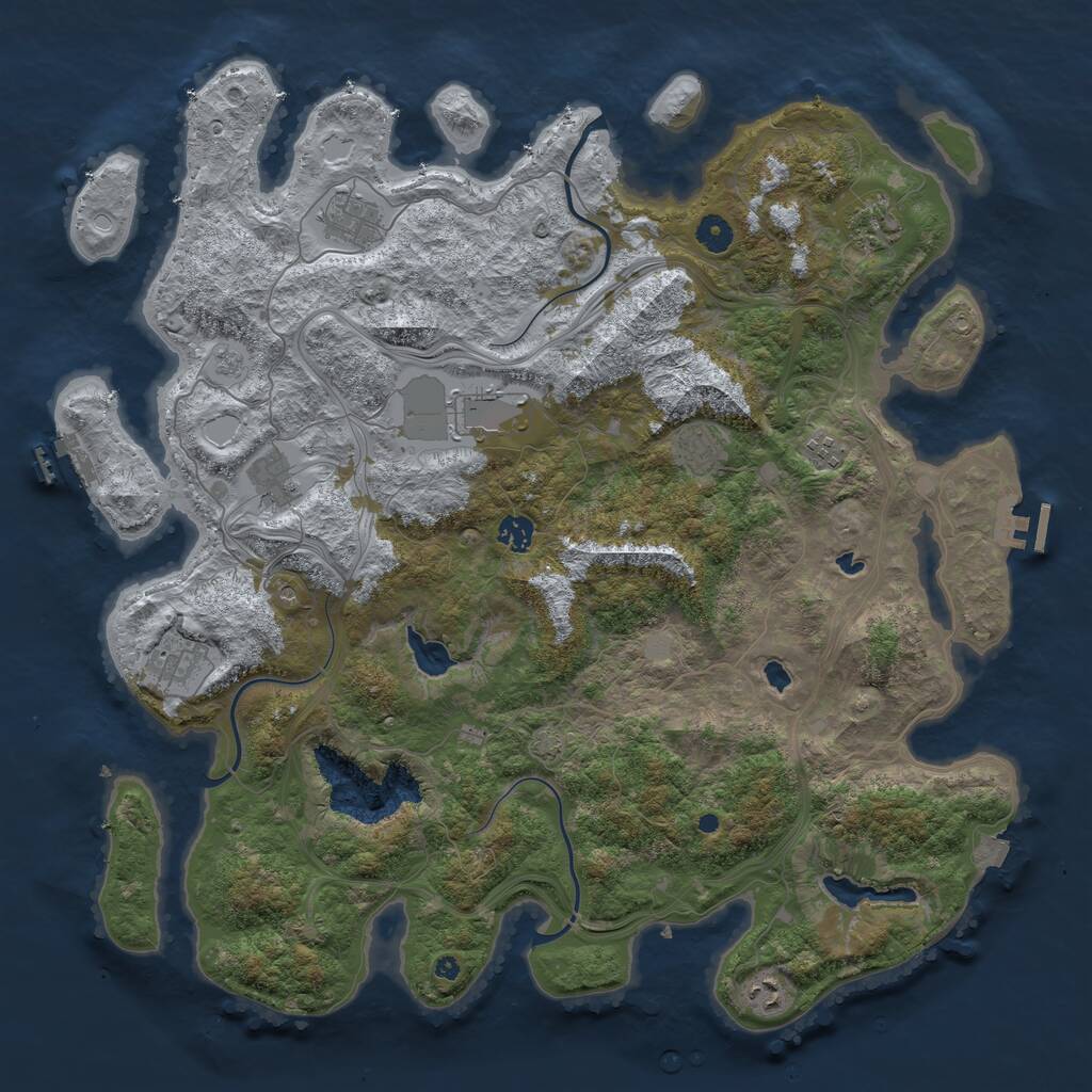 Rust Map: Procedural Map, Size: 4500, Seed: 376349583, 15 Monuments