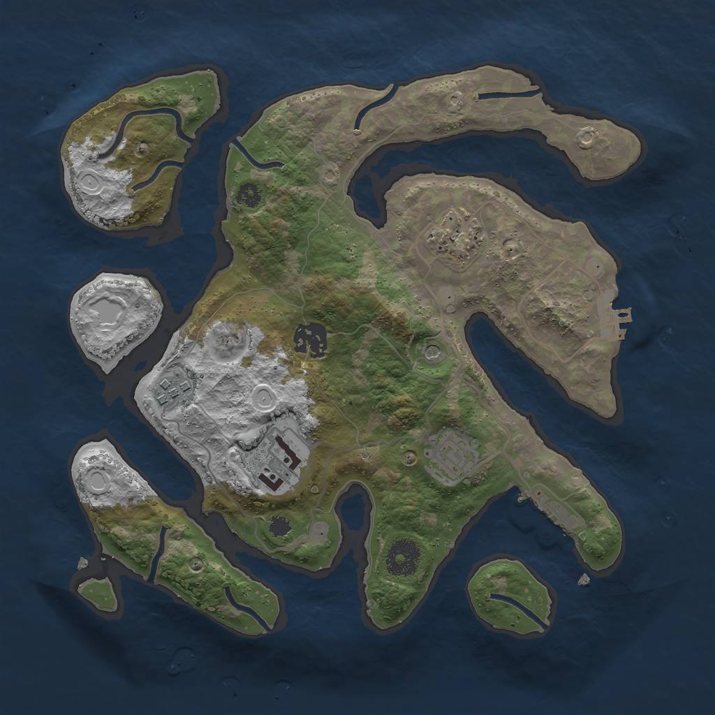 Rust Map: Procedural Map, Size: 3010, Seed: 545757, 16 Monuments