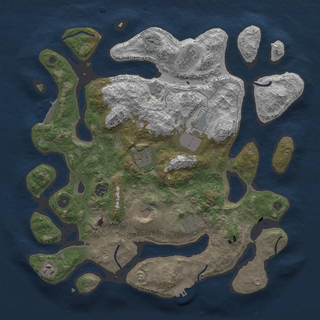 Rust Map: Procedural Map, Size: 4013, Seed: 13825, 19 Monuments