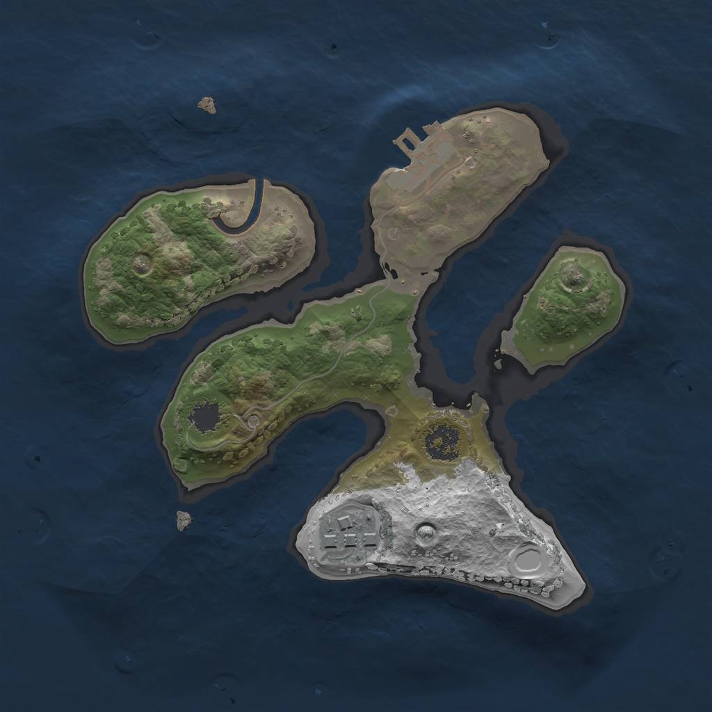 Rust Map: Procedural Map, Size: 2000, Seed: 334343, 9 Monuments