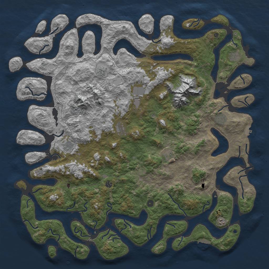 Rust Map: Procedural Map, Size: 6000, Seed: 89099655, 21 Monuments