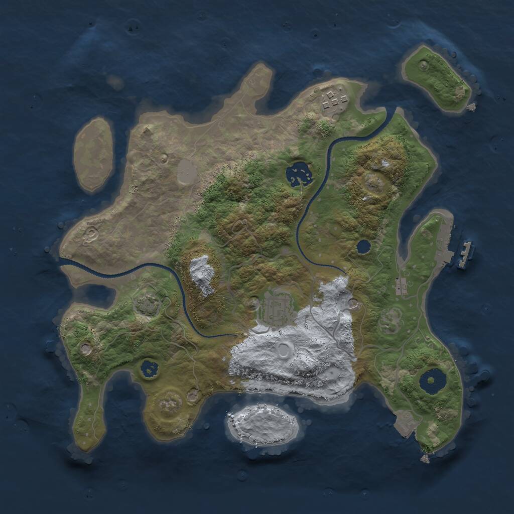Rust Map: Procedural Map, Size: 3000, Seed: 23431, 7 Monuments