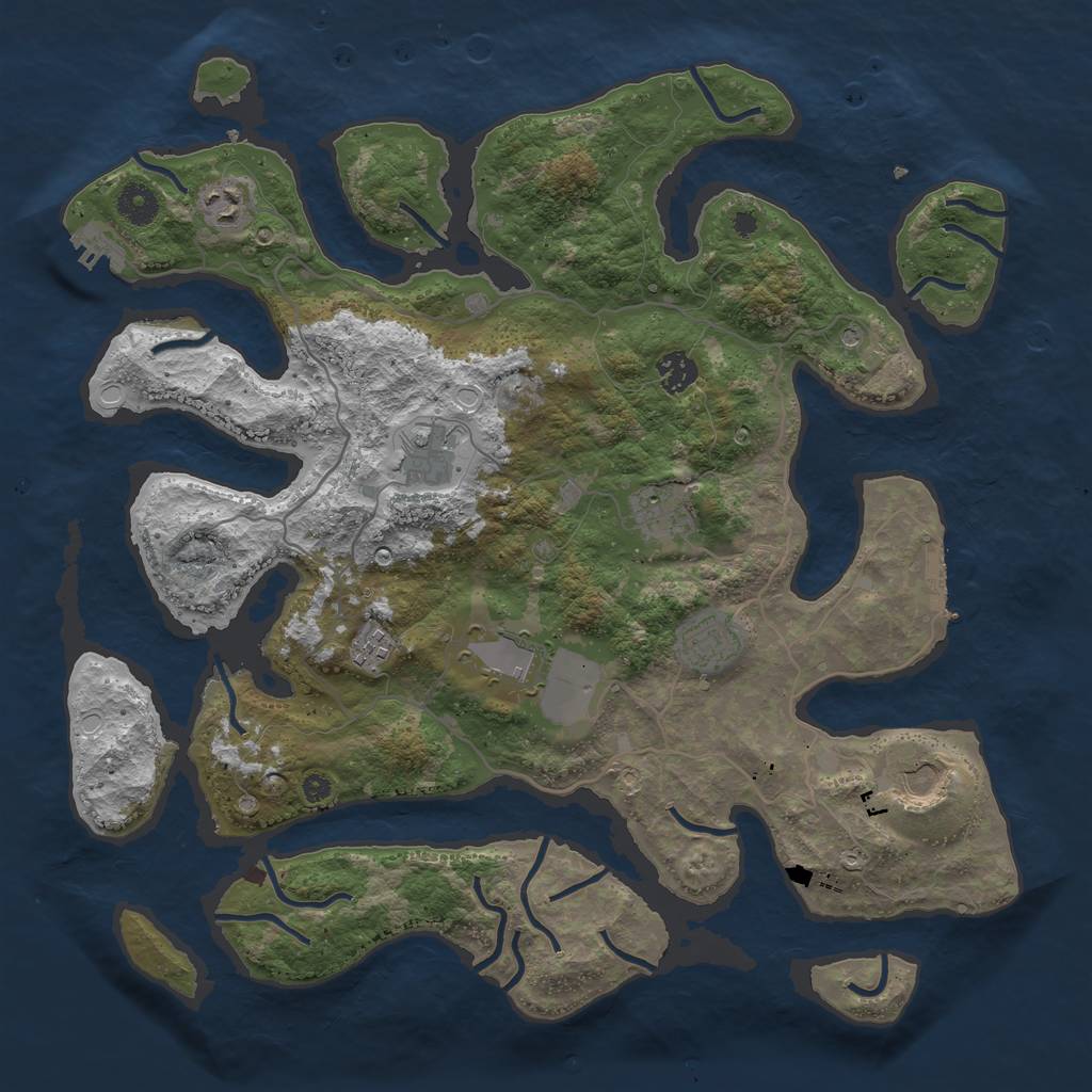 Rust Map: Procedural Map, Size: 4000, Seed: 85279, 19 Monuments