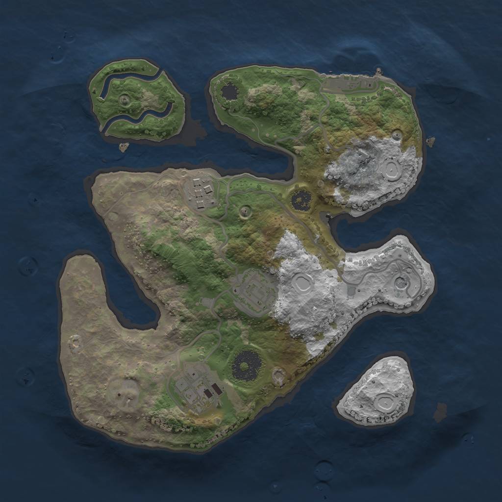 Rust Map: Procedural Map, Size: 2500, Seed: 1482350012, 13 Monuments