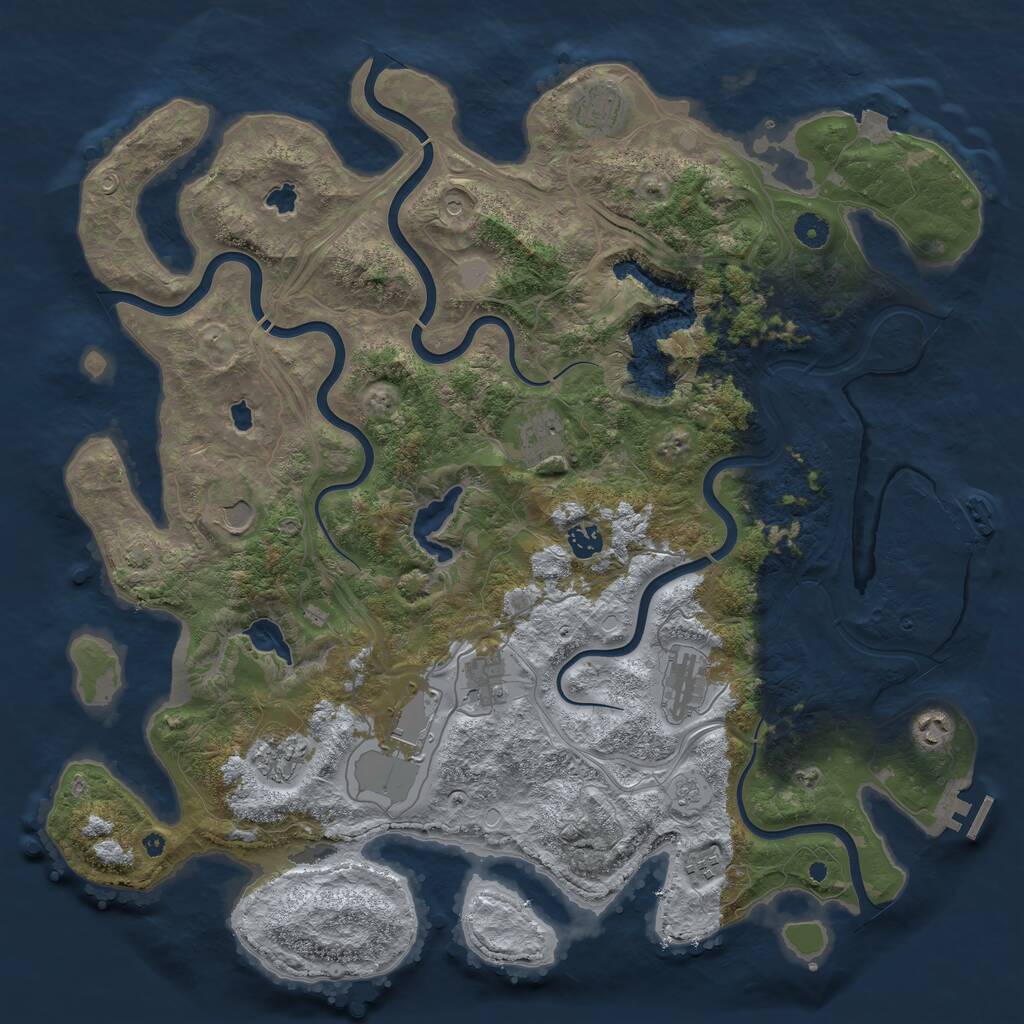 Rust Map: Procedural Map, Size: 4500, Seed: 1936707268, 16 Monuments
