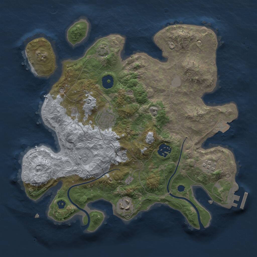 Rust Map: Procedural Map, Size: 3000, Seed: 101512, 9 Monuments