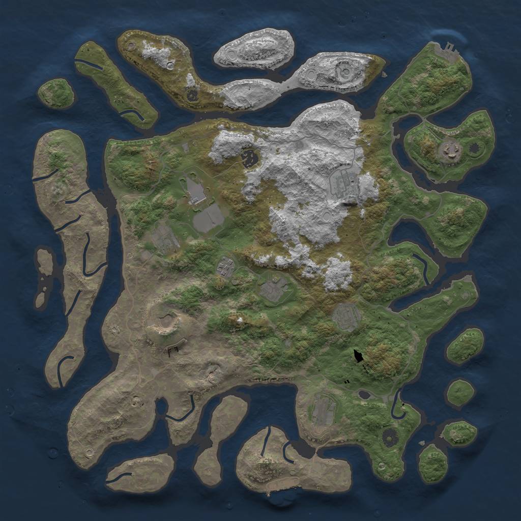 Rust Map: Procedural Map, Size: 4500, Seed: 990478836, 21 Monuments