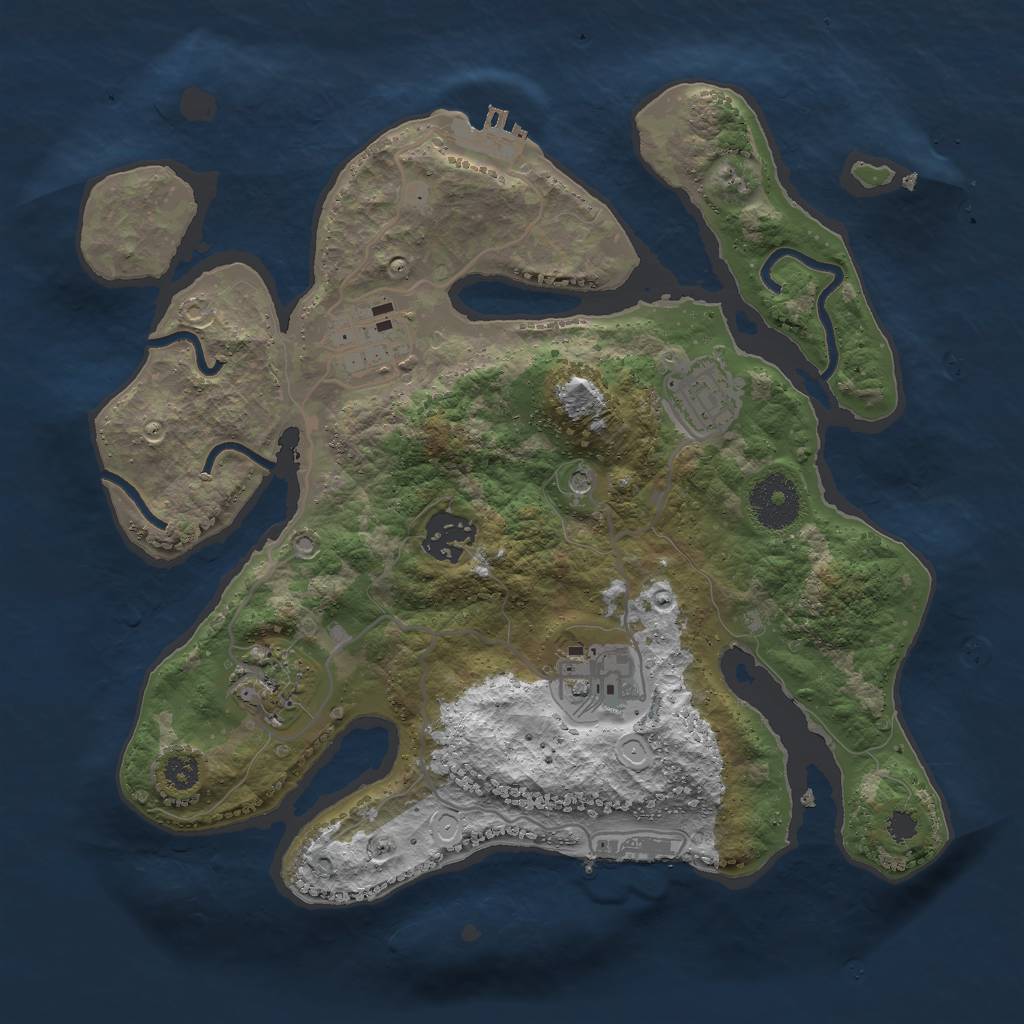 Rust Map: Procedural Map, Size: 3000, Seed: 458719722, 16 Monuments