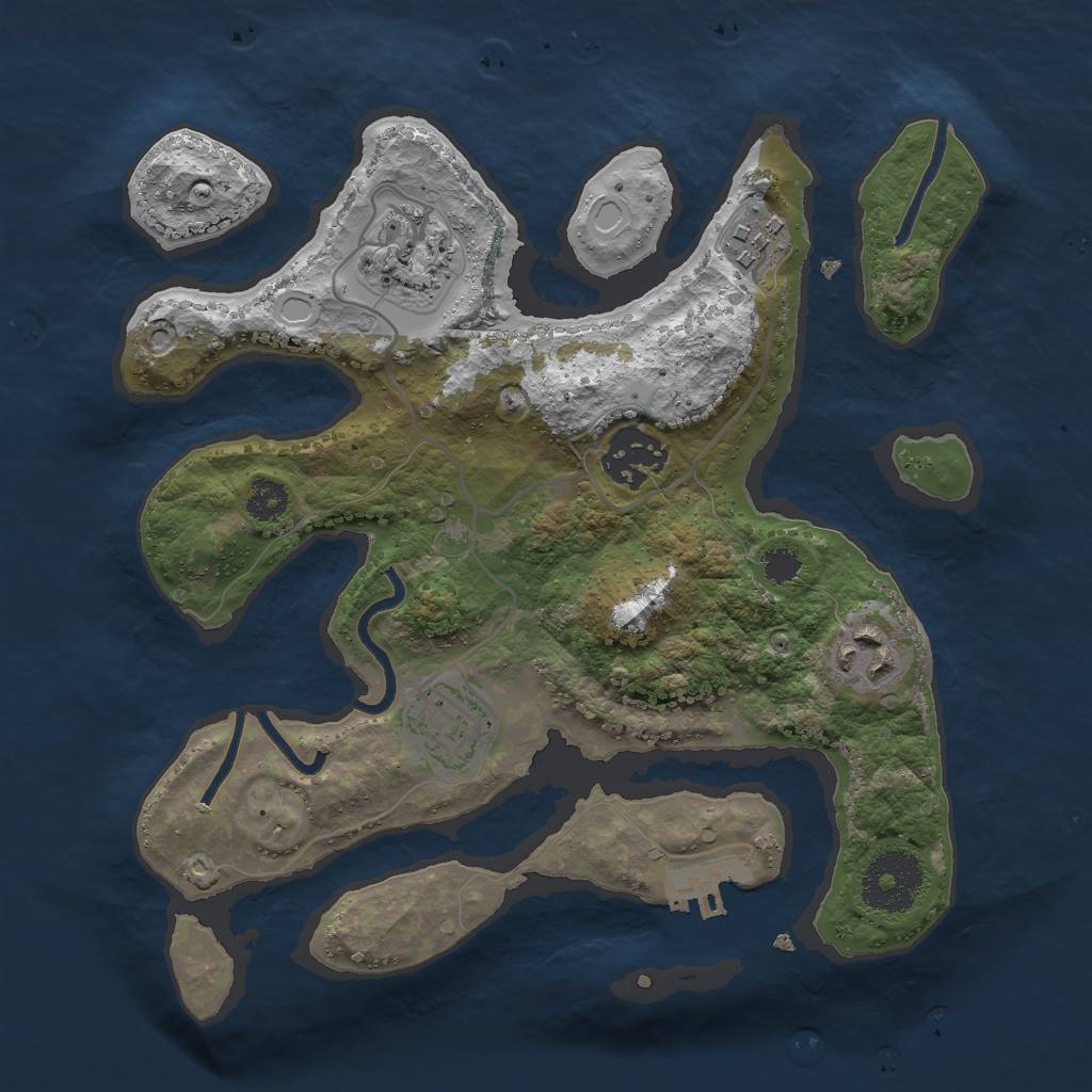 Rust Map: Procedural Map, Size: 2700, Seed: 964211659, 14 Monuments