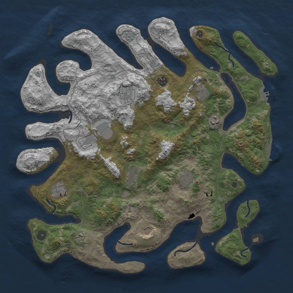 Rust Map: Procedural Map, Size: 4500, Seed: 10710, 22 Monuments