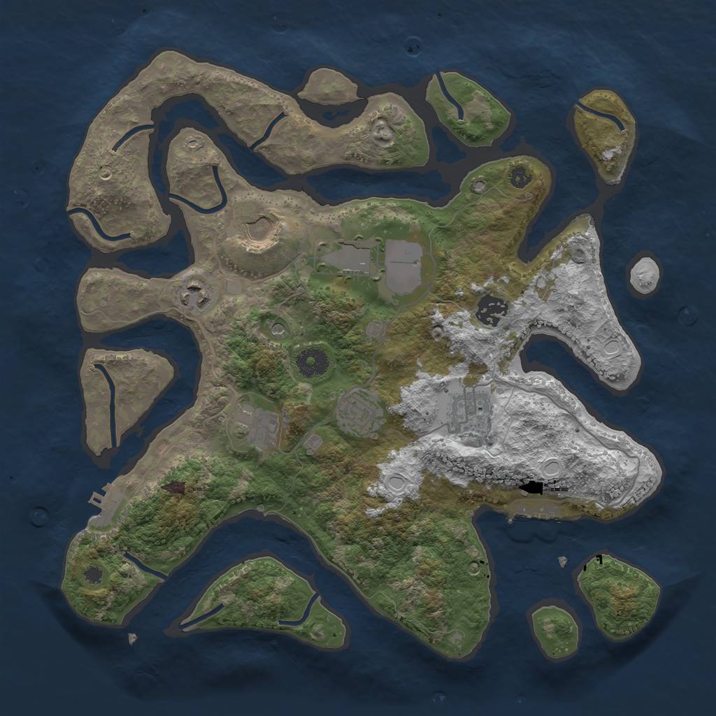 Rust Map: Procedural Map, Size: 3500, Seed: 1637918216, 18 Monuments