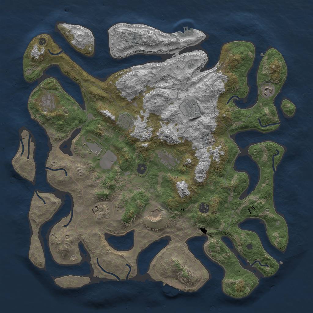 Rust Map: Procedural Map, Size: 4500, Seed: 374895, 21 Monuments