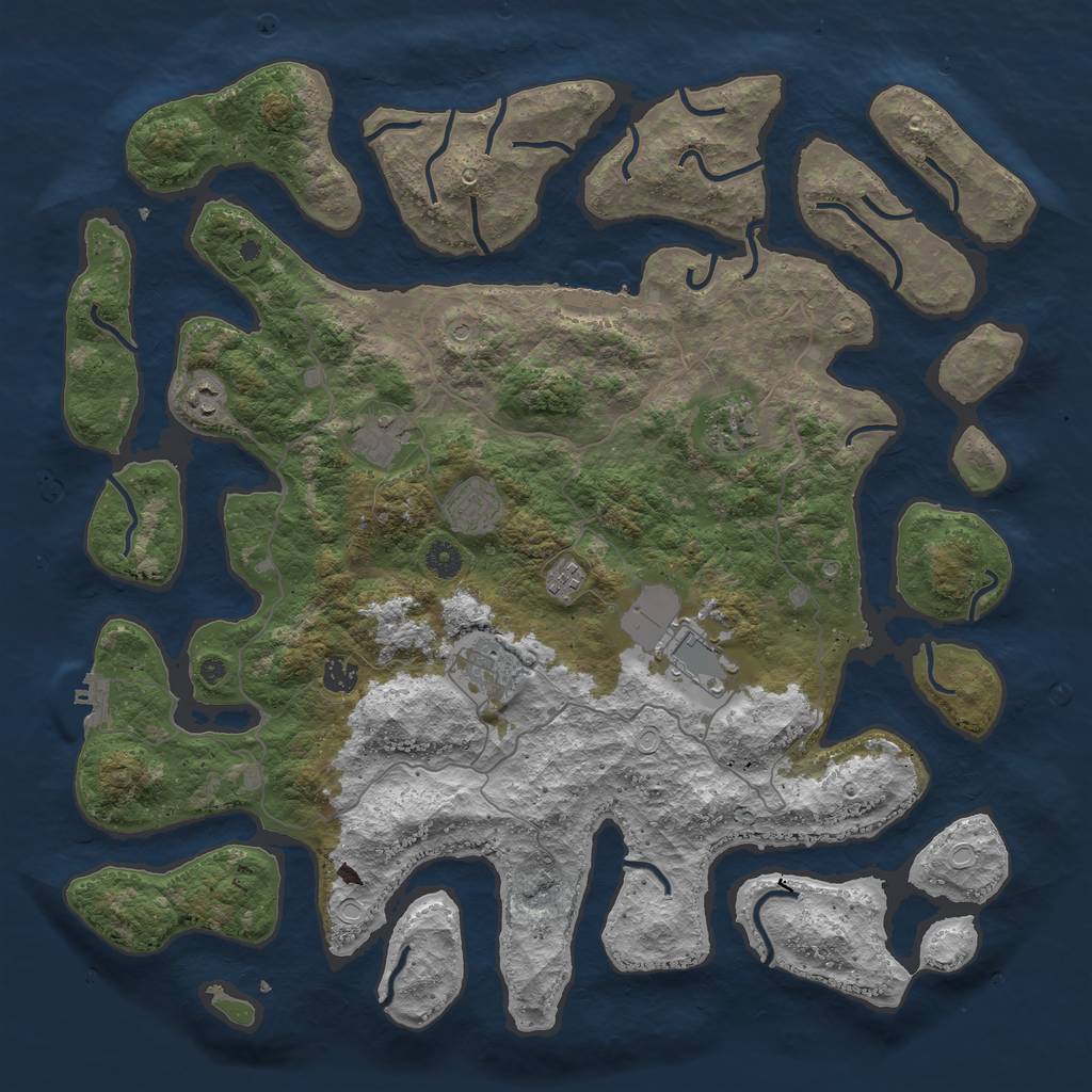 Rust Map: Procedural Map, Size: 4500, Seed: 8546372, 19 Monuments