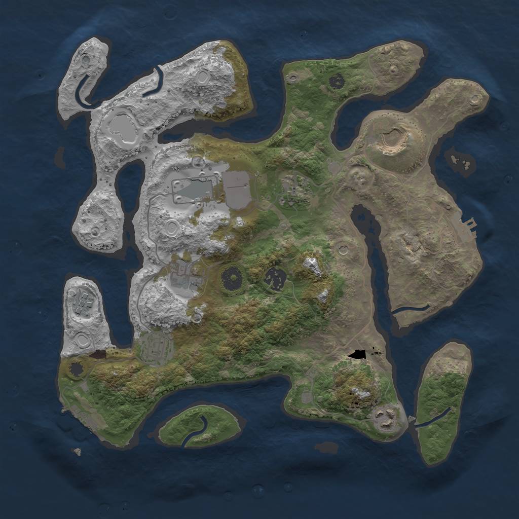 Rust Map: Procedural Map, Size: 3500, Seed: 1964608021, 19 Monuments