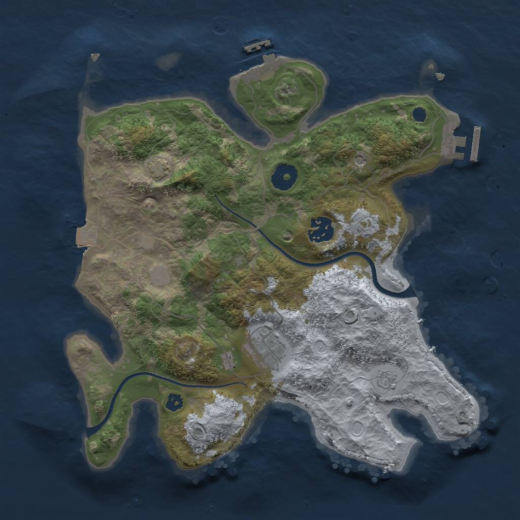 Rust Map: Procedural Map, Size: 3000, Seed: 99587055, 8 Monuments
