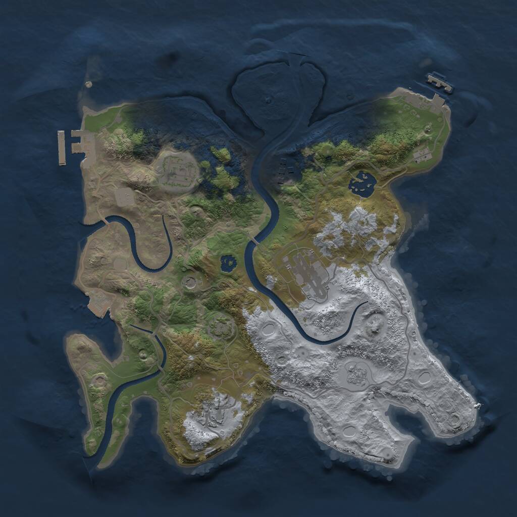Rust Map: Procedural Map, Size: 3000, Seed: 99587055, 11 Monuments