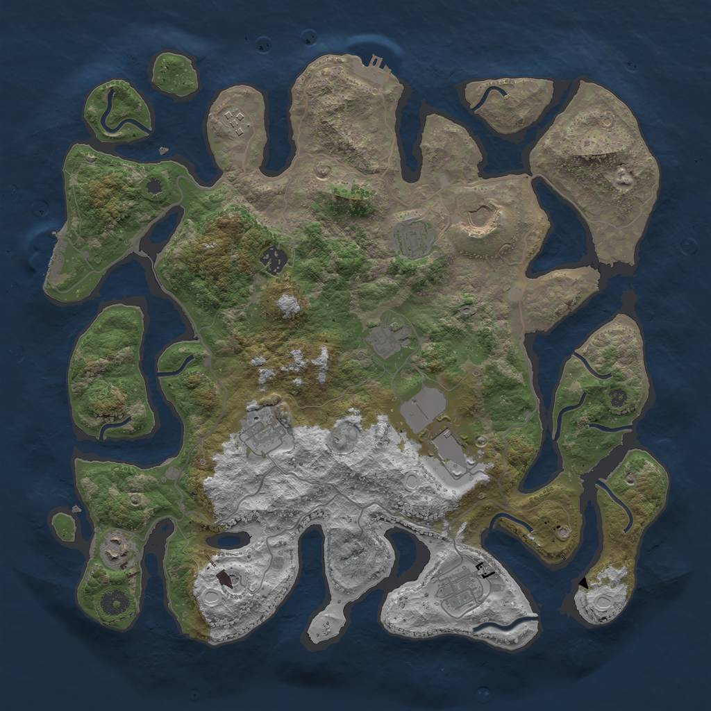 Rust Map: Procedural Map, Size: 4000, Seed: 1976552, 20 Monuments