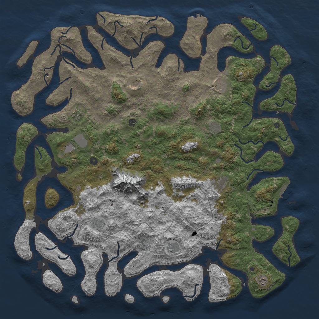 Rust Map: Procedural Map, Size: 6000, Seed: 180017, 22 Monuments