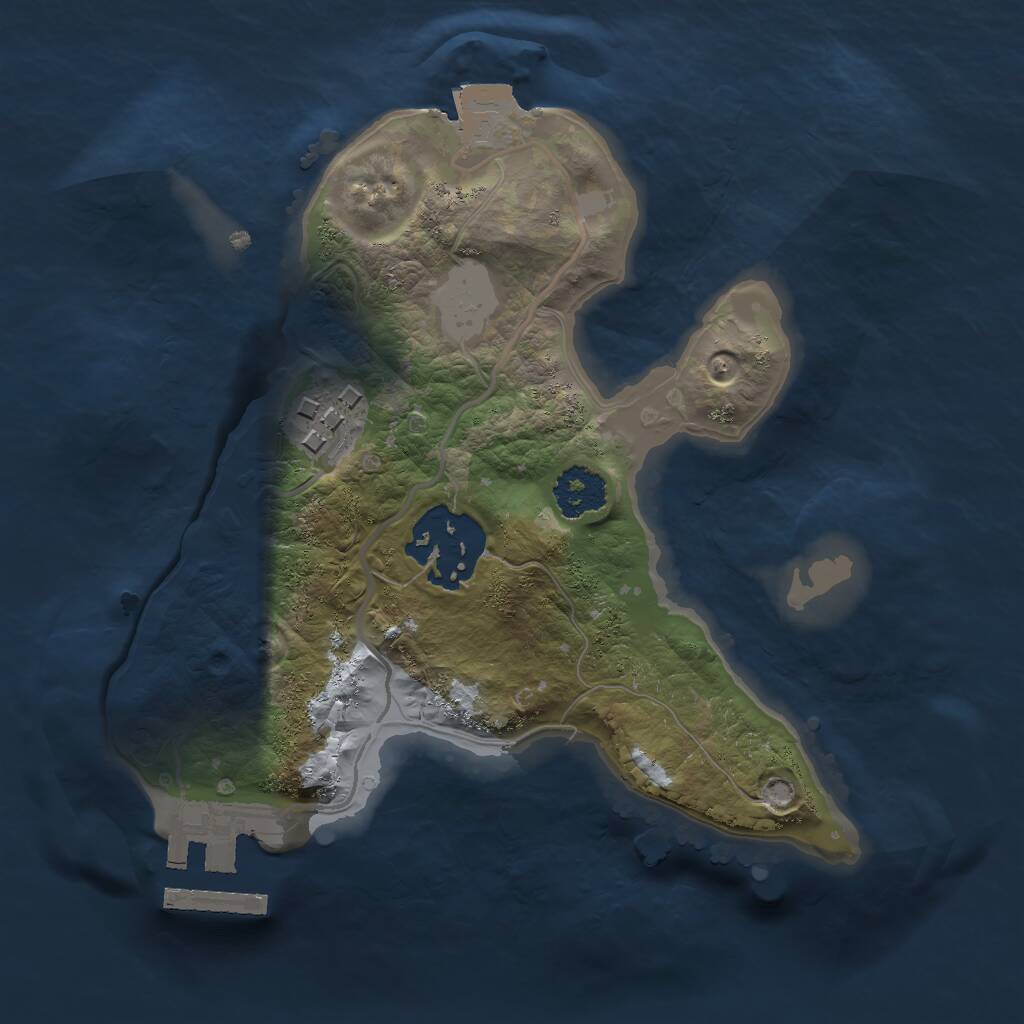 Rust Map: Procedural Map, Size: 2000, Seed: 1612645472, 4 Monuments