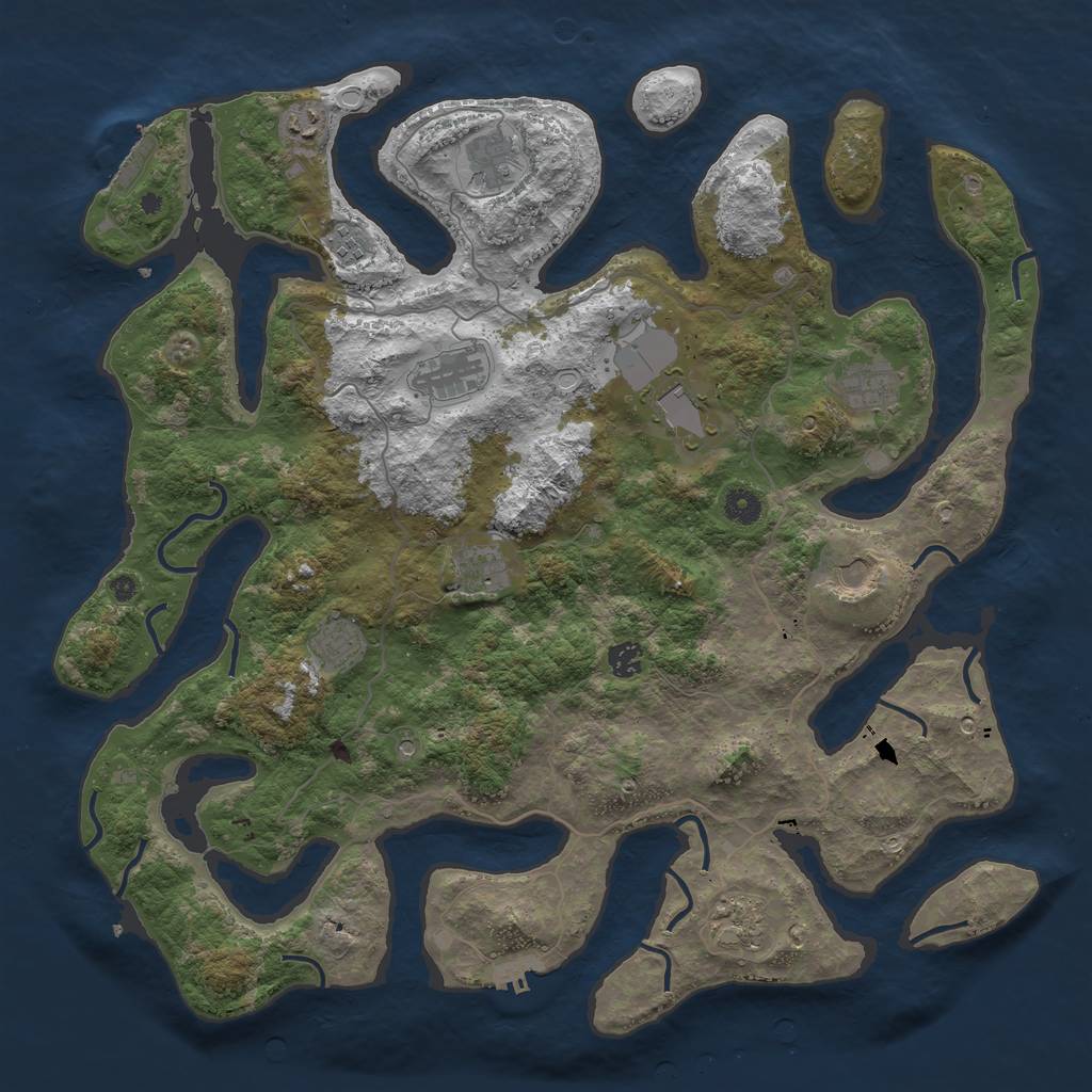 Rust Map: Procedural Map, Size: 4500, Seed: 1632092209, 22 Monuments