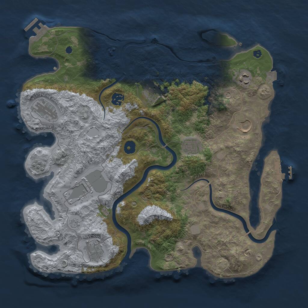 Rust Map: Procedural Map, Size: 3700, Seed: 41708, 15 Monuments