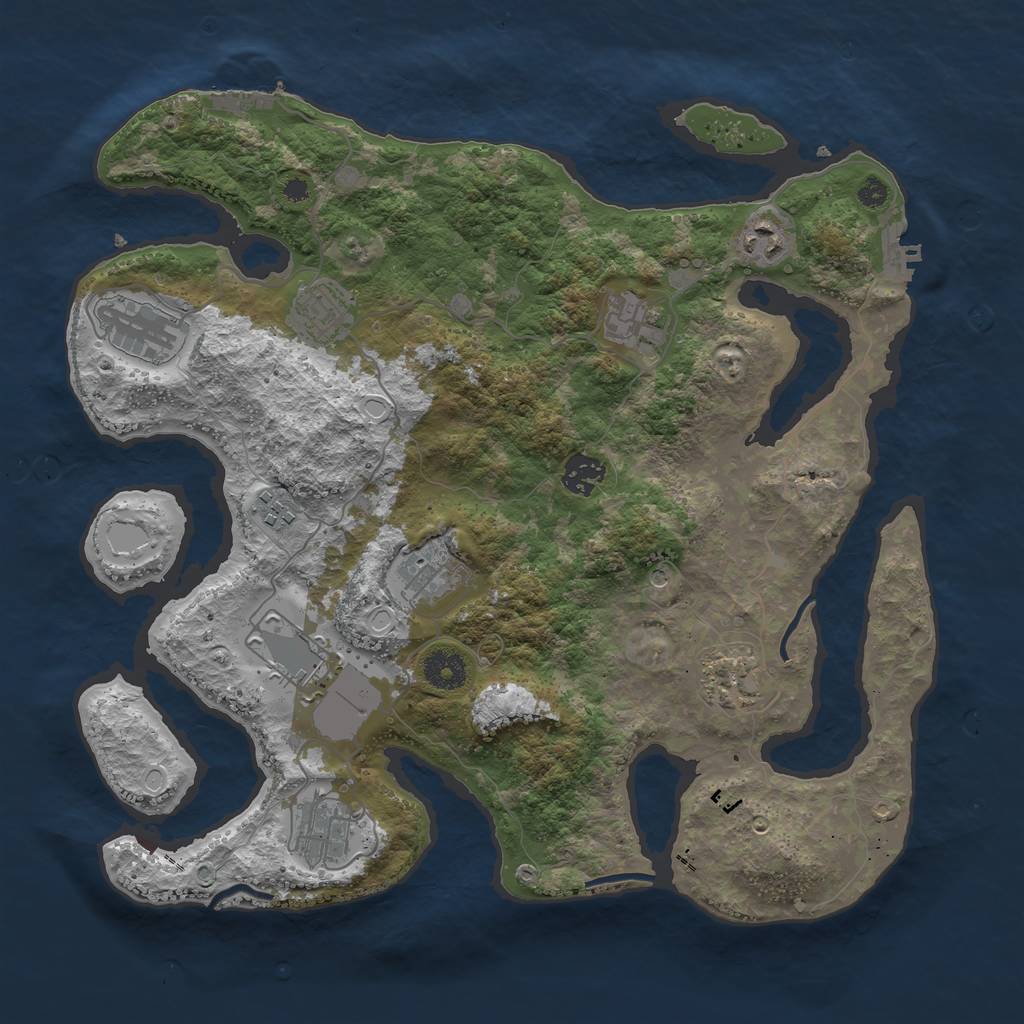 Rust Map: Procedural Map, Size: 3700, Seed: 41708, 21 Monuments