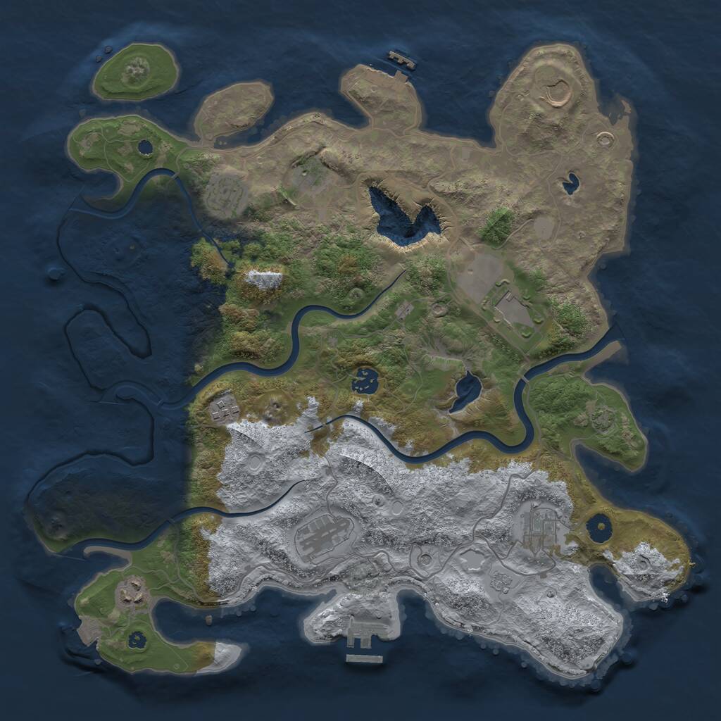 Rust Map: Procedural Map, Size: 4000, Seed: 353616268, 15 Monuments