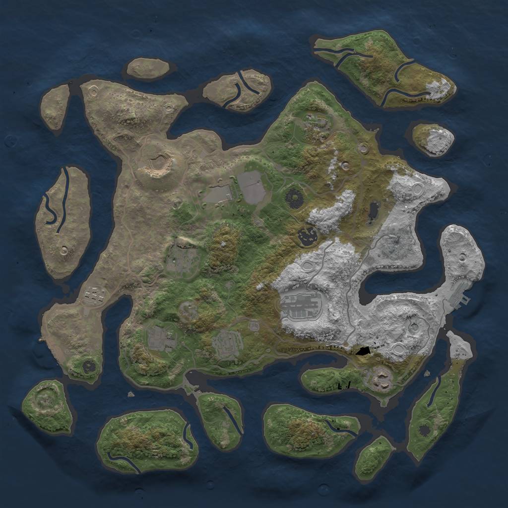 Rust Map: Procedural Map, Size: 4000, Seed: 278339489, 21 Monuments