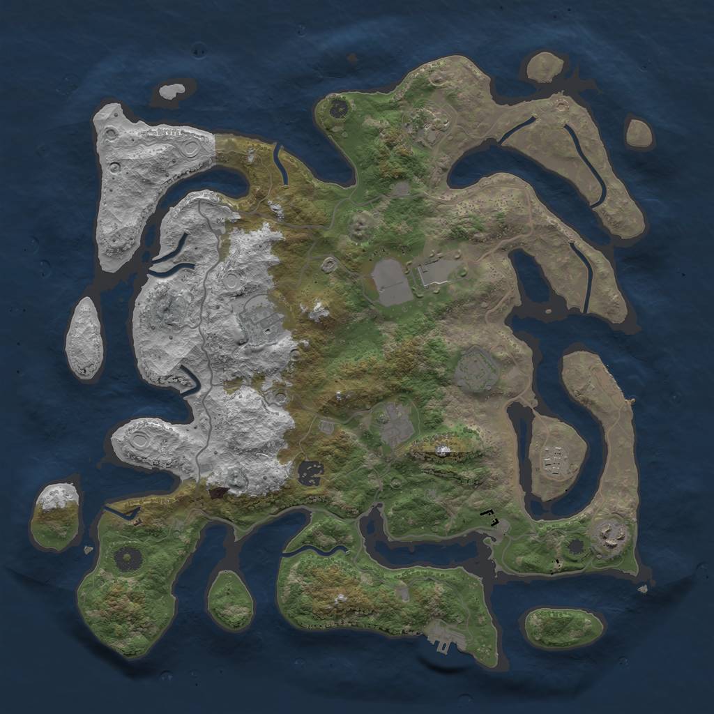 Rust Map: Procedural Map, Size: 4000, Seed: 7842, 19 Monuments