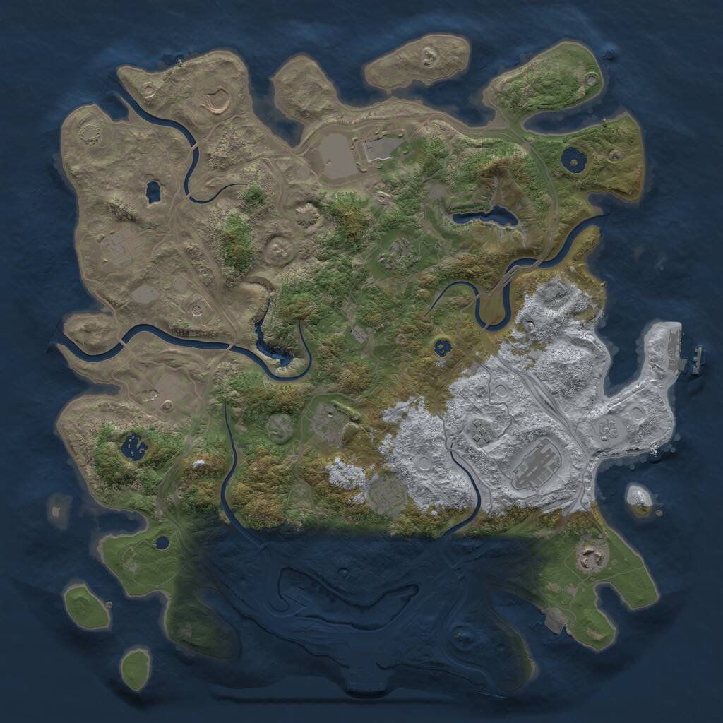 Rust Map: Procedural Map, Size: 4300, Seed: 711411617, 17 Monuments