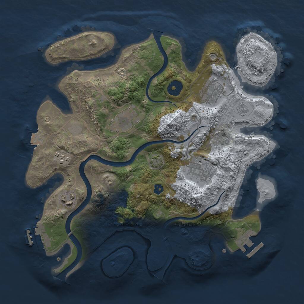 Rust Map: Procedural Map, Size: 3000, Seed: 546577, 10 Monuments