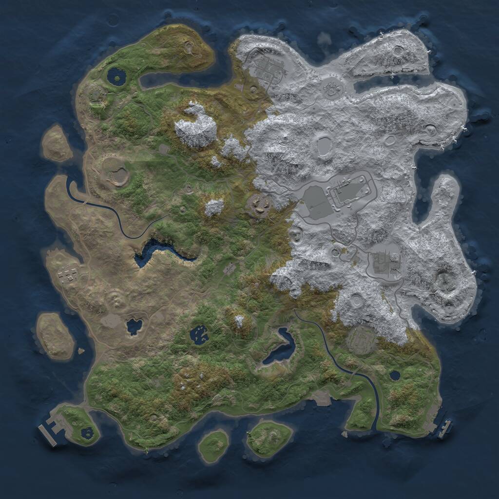 Rust Map: Procedural Map, Size: 4000, Seed: 1352312261, 14 Monuments