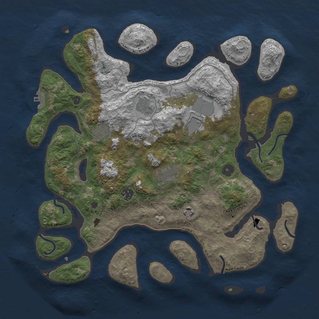 Rust Map: Procedural Map, Size: 4000, Seed: 2231987, 16 Monuments