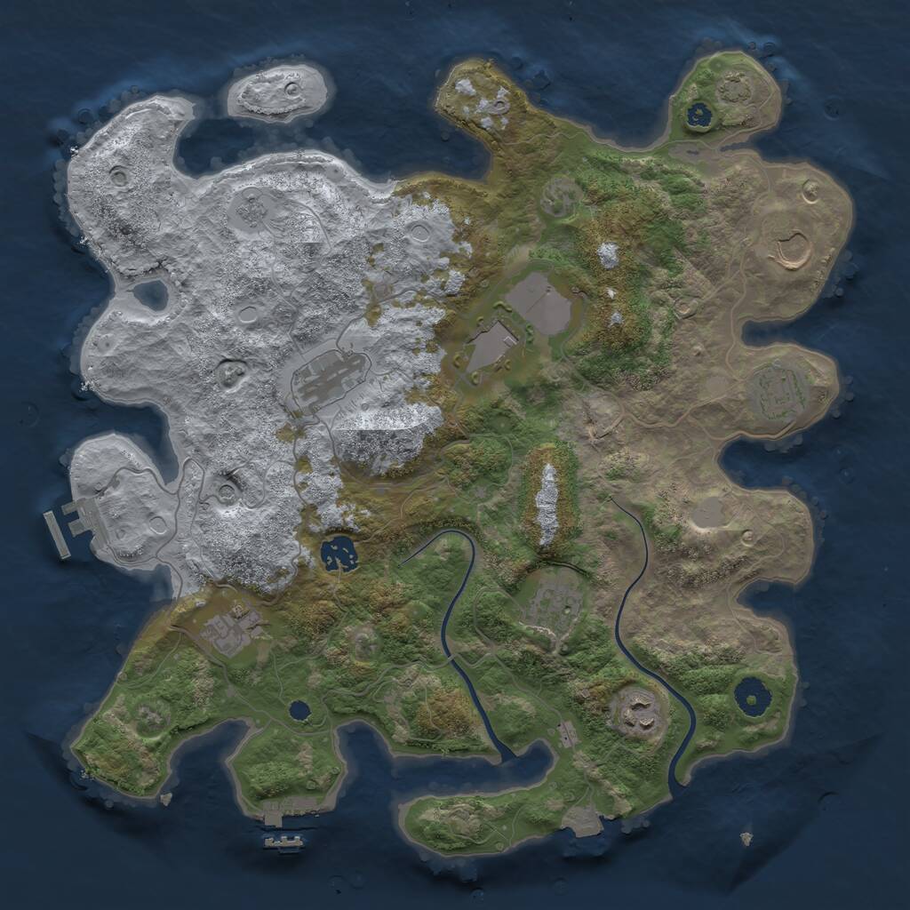 Rust Map: Procedural Map, Size: 3700, Seed: 89342770, 14 Monuments