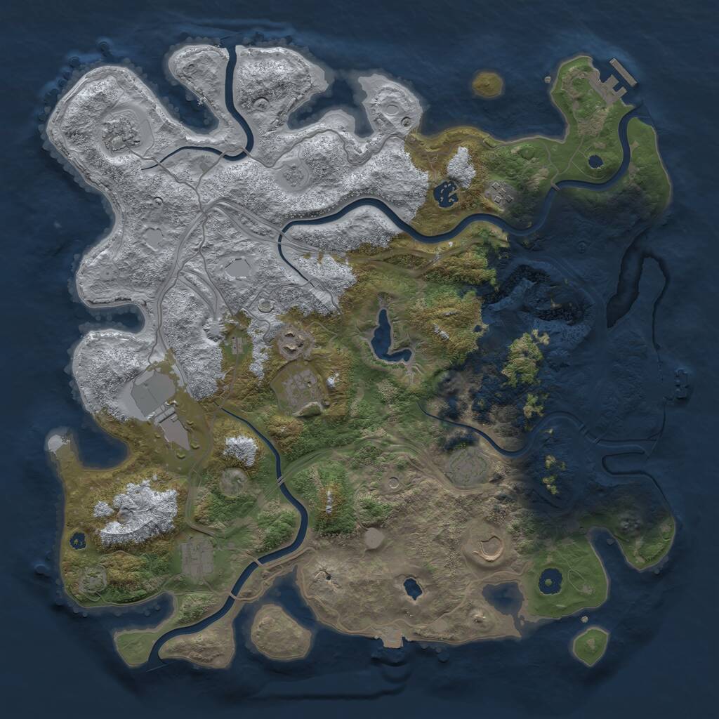 Rust Map: Procedural Map, Size: 4300, Seed: 834535, 15 Monuments