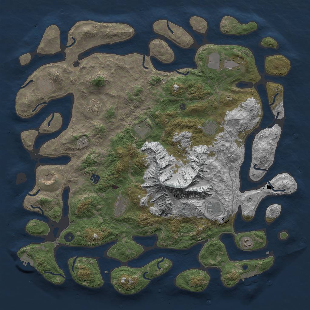 Rust Map: Procedural Map, Size: 5000, Seed: 757152396, 22 Monuments