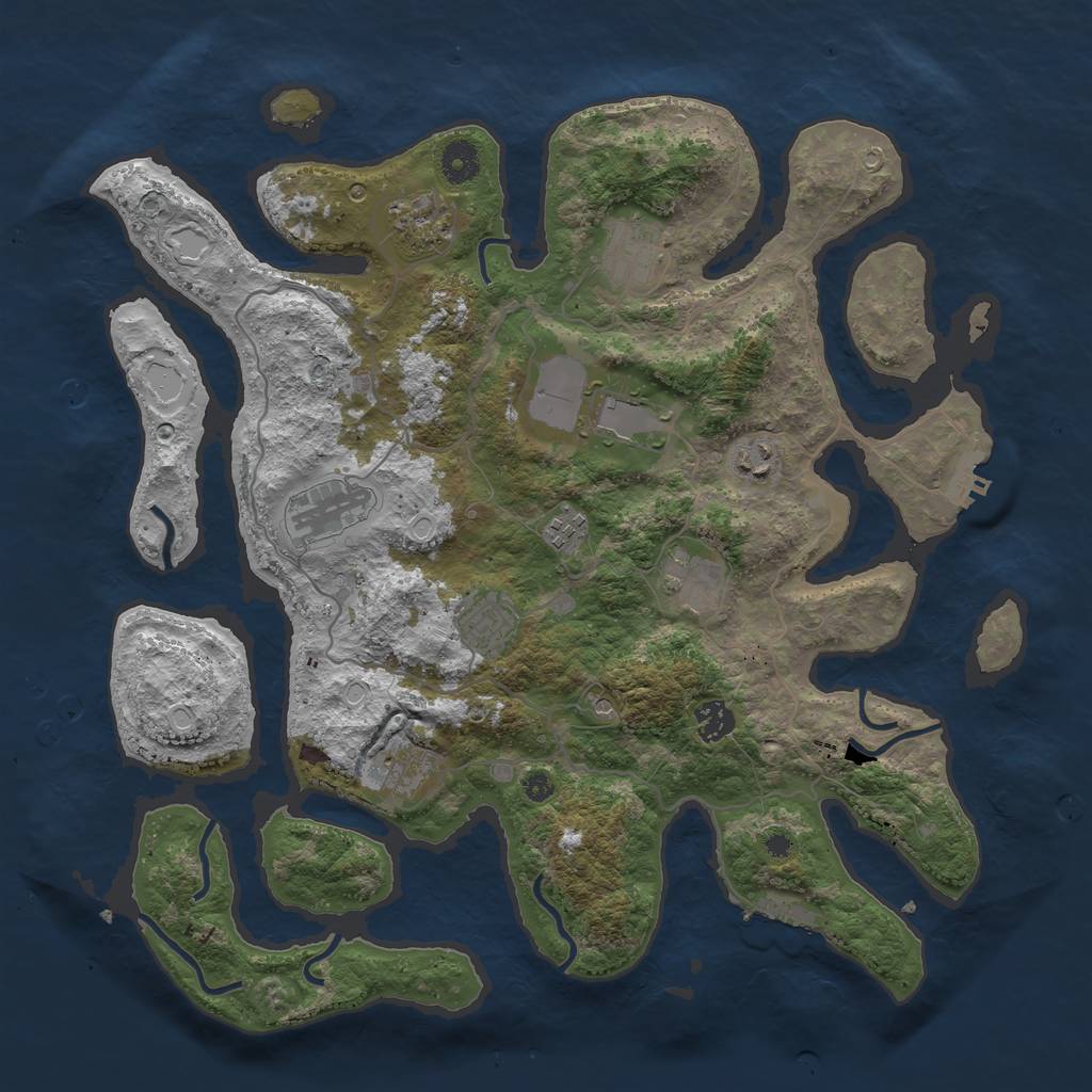 Rust Map: Procedural Map, Size: 4000, Seed: 717652, 21 Monuments