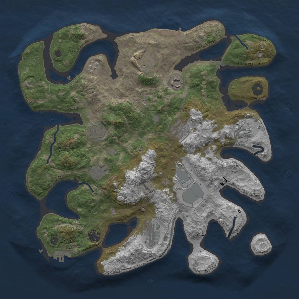 Rust Map: Procedural Map, Size: 3800, Seed: 17082021, 21 Monuments