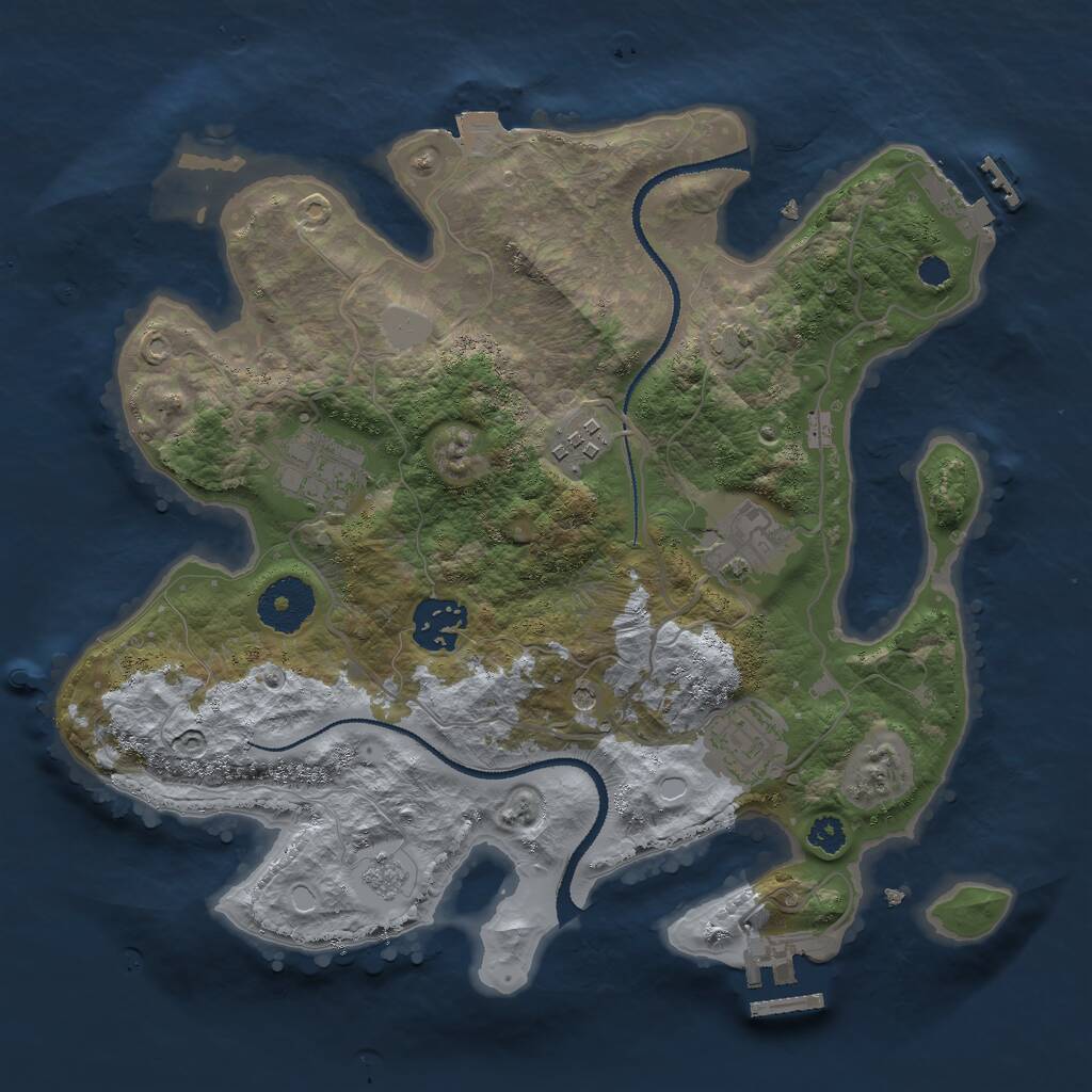 Rust Map: Procedural Map, Size: 3000, Seed: 848181730, 11 Monuments