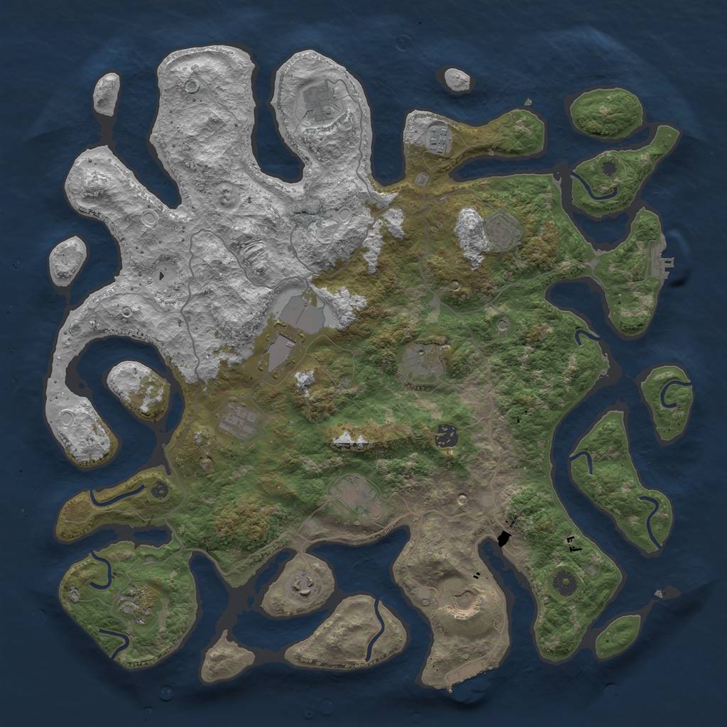 Rust Map: Procedural Map, Size: 4500, Seed: 800046208, 22 Monuments