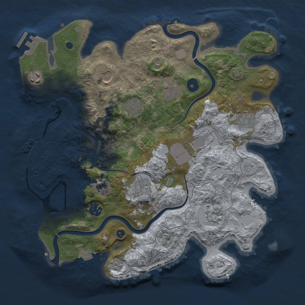 Rust Map: Procedural Map, Size: 3600, Seed: 17082021, 16 Monuments