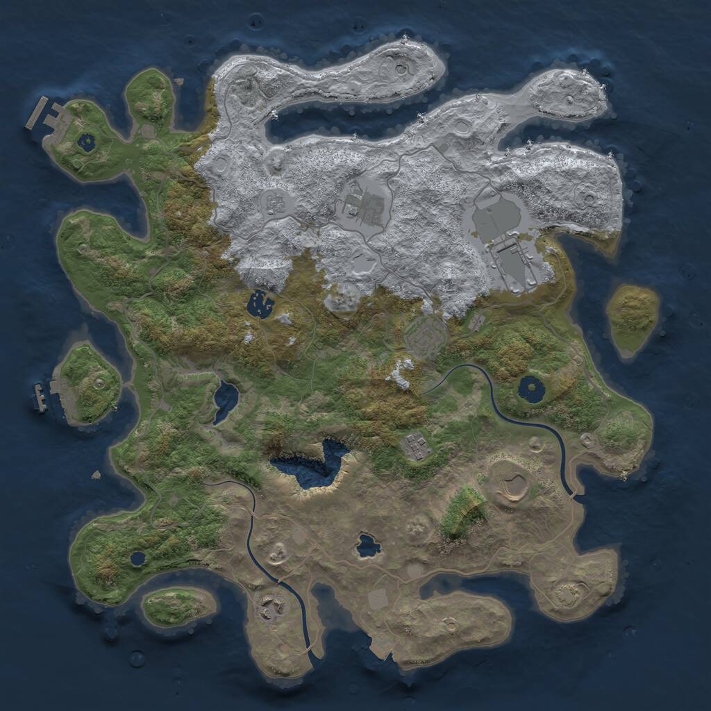 Rust Map: Procedural Map, Size: 4000, Seed: 5582456, 13 Monuments