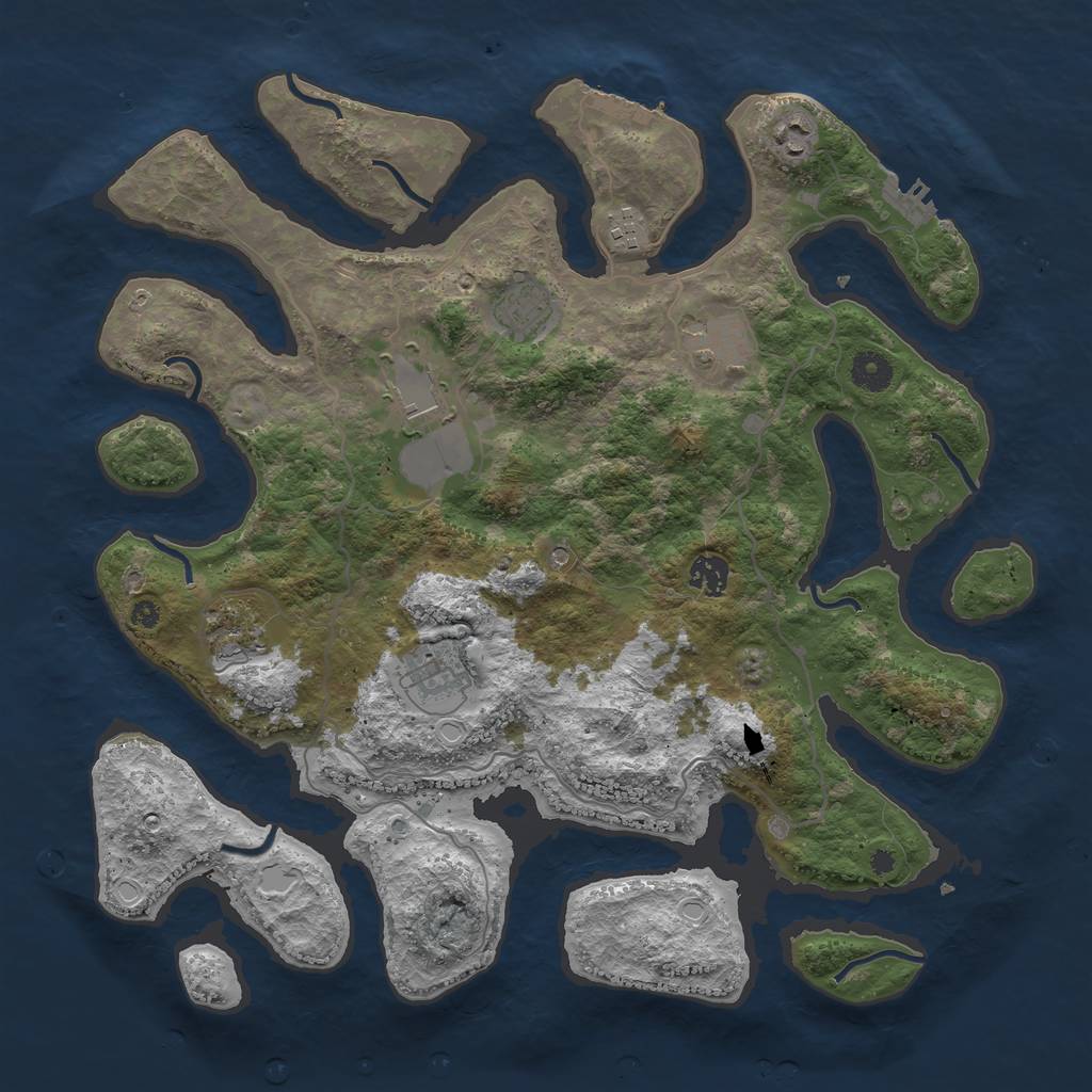 Rust Map: Procedural Map, Size: 4000, Seed: 6738124, 19 Monuments