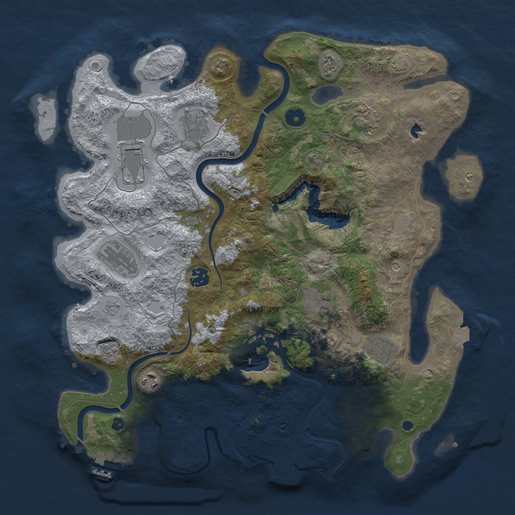 Rust Map: Procedural Map, Size: 4000, Seed: 1808398941, 15 Monuments