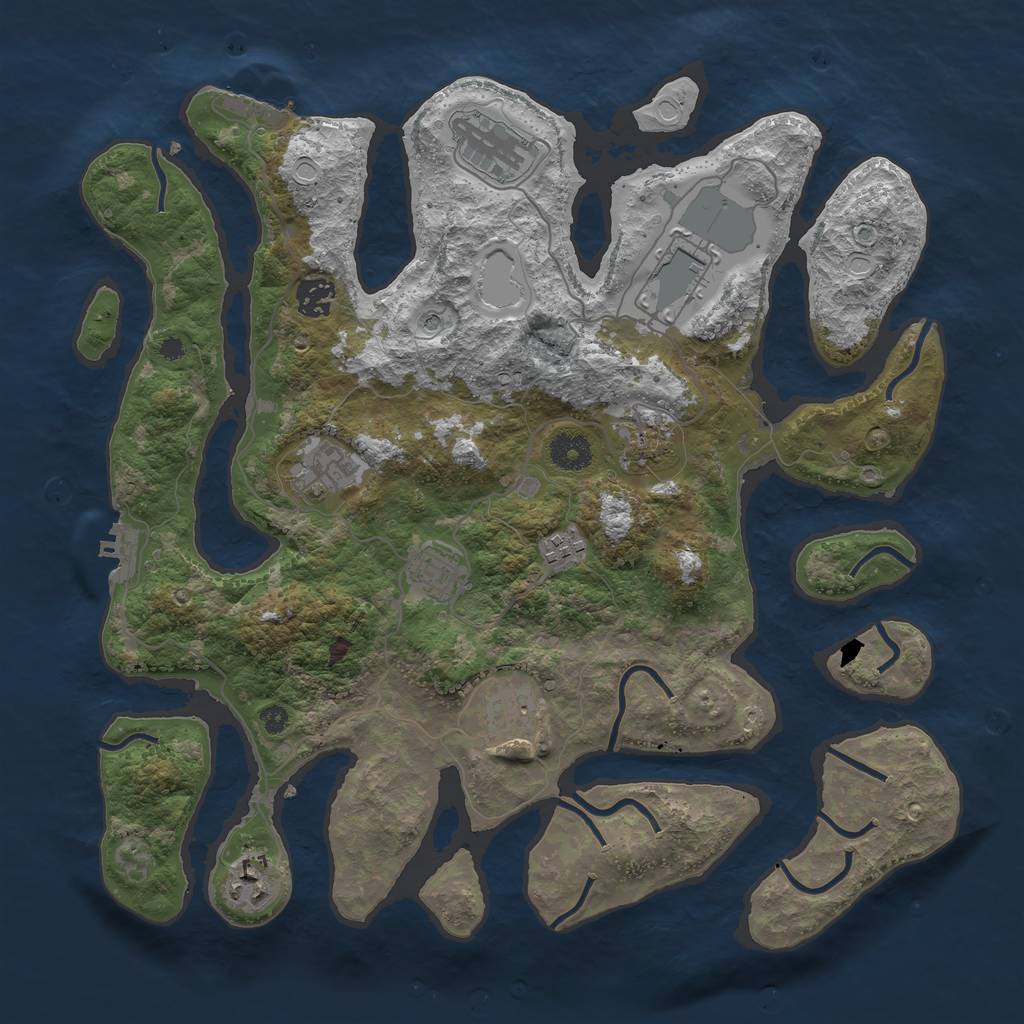 Rust Map: Procedural Map, Size: 3800, Seed: 4028574, 20 Monuments
