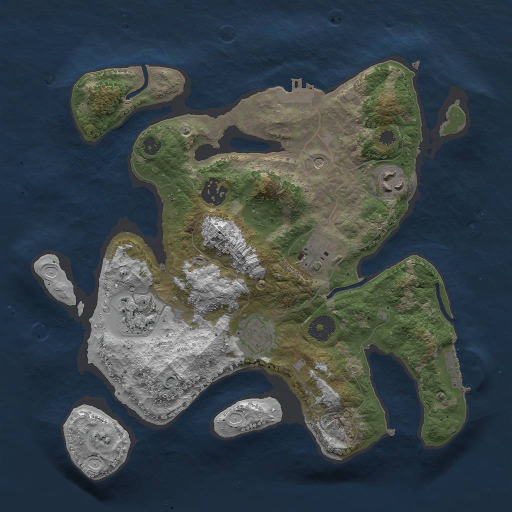 Rust Map: Procedural Map, Size: 3000, Seed: 13071, 16 Monuments