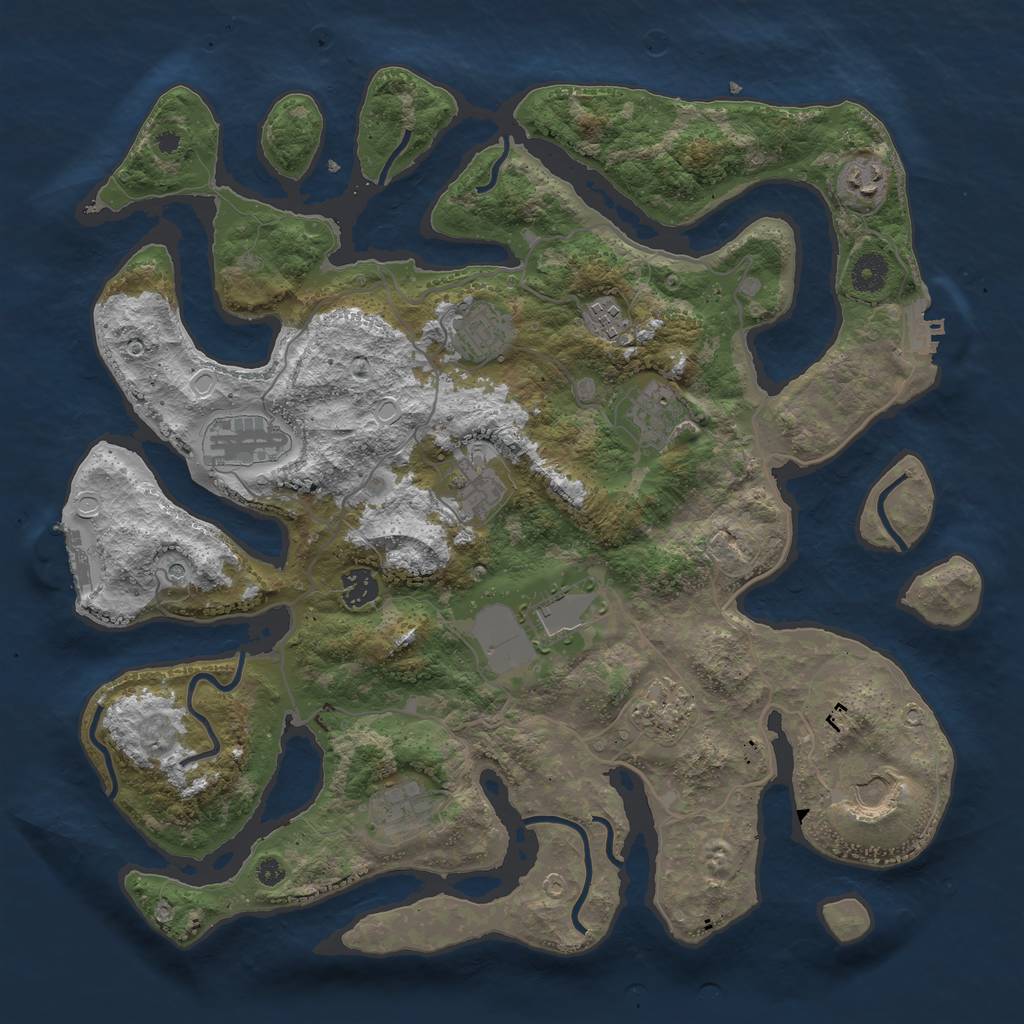 Rust Map: Procedural Map, Size: 4000, Seed: 1052539895, 22 Monuments