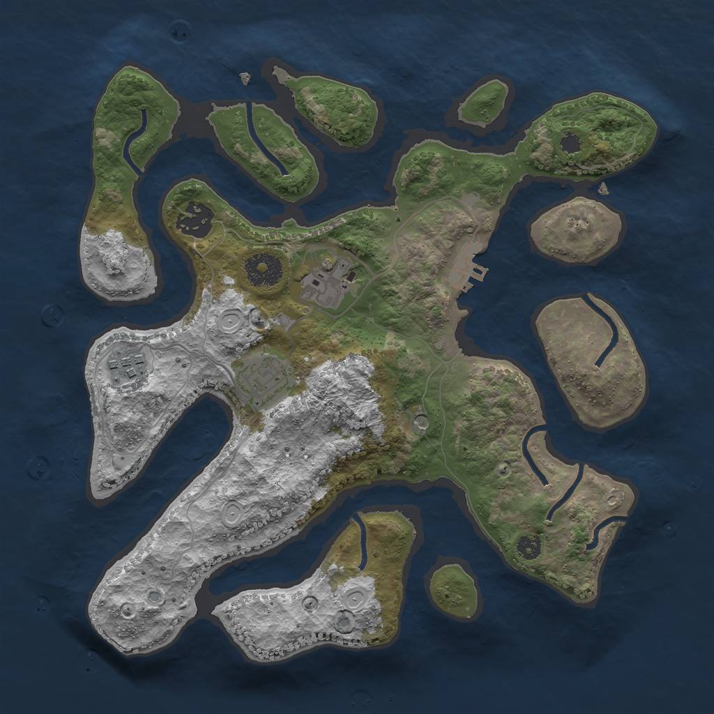 Rust Map: Procedural Map, Size: 3000, Seed: 1494481897, 14 Monuments