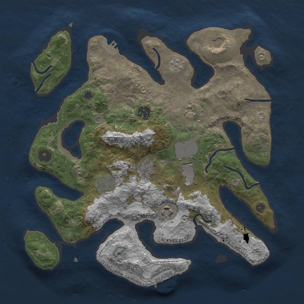 Rust Map: Procedural Map, Size: 3500, Seed: 1647546496, 19 Monuments