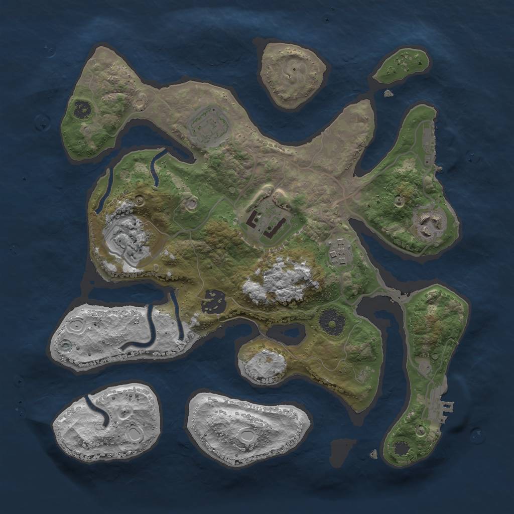 Rust Map: Procedural Map, Size: 3000, Seed: 131341355, 16 Monuments